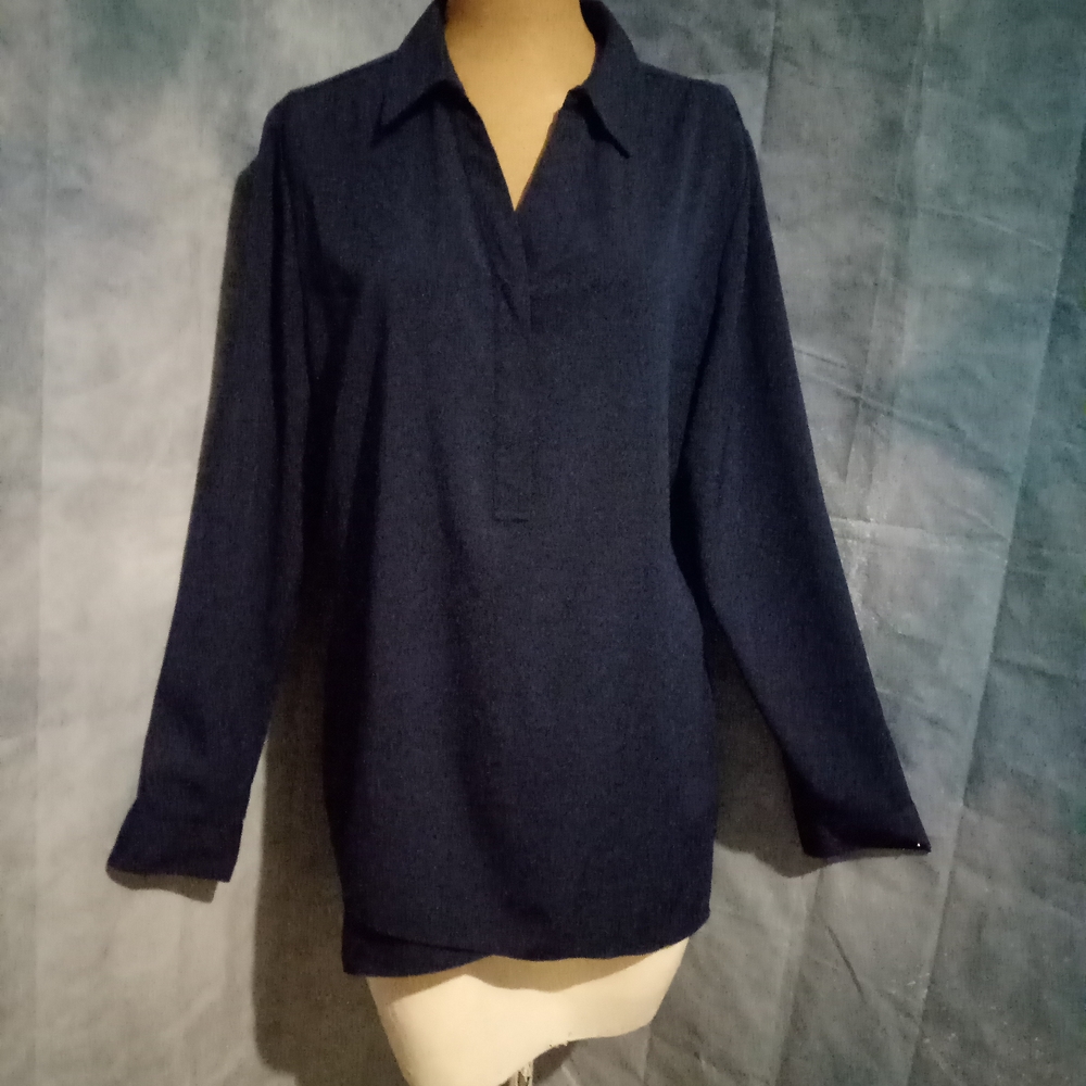 Chico's Navy Button Down Blouse - image 1
